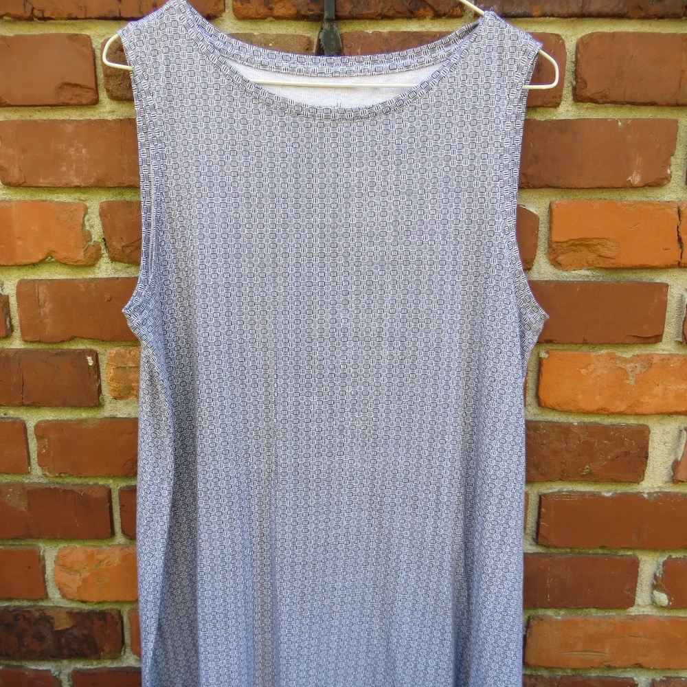 "Pure Jill" NEW! black/white design sleeveless 100% PIMA COTTON  tank shirt M